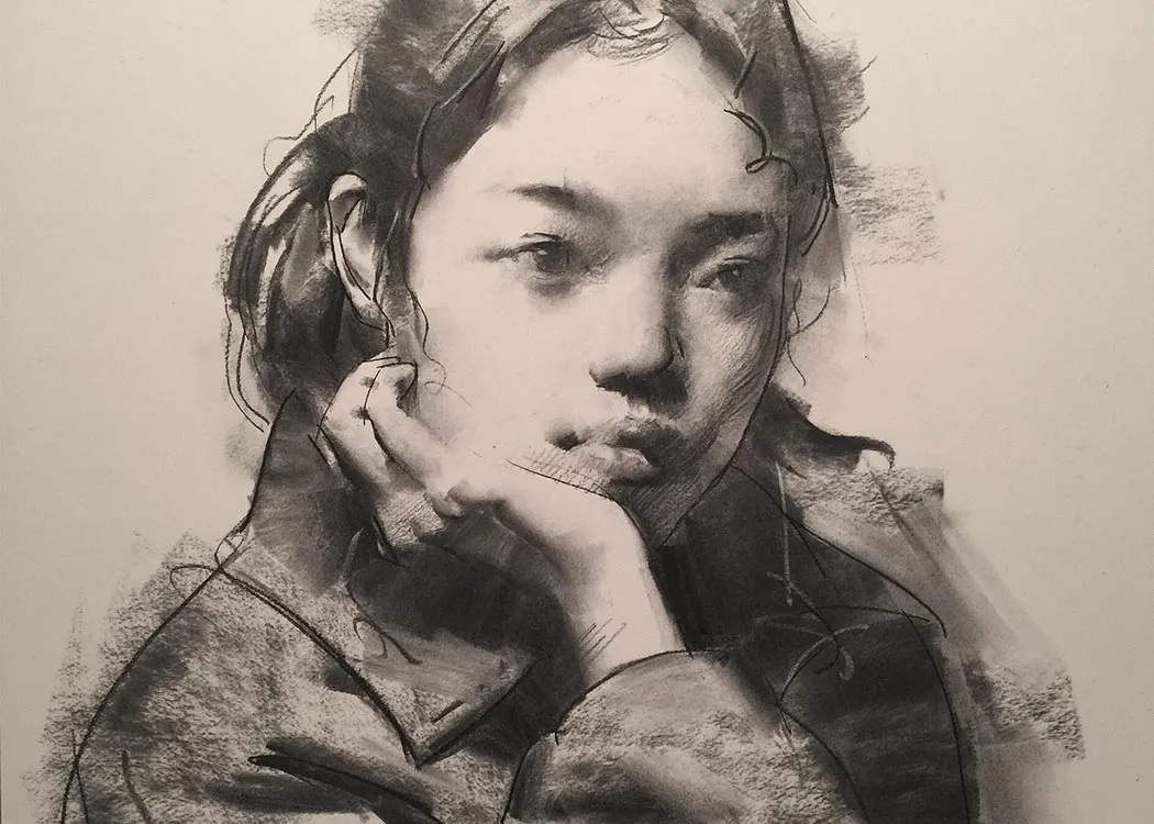 simple creative charcoal drawing