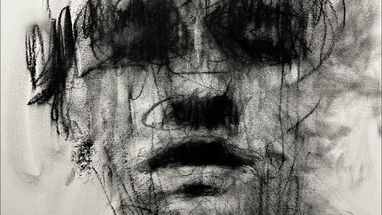 charcoal face drawing