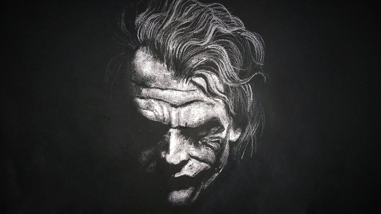 black and white charcoal drawing