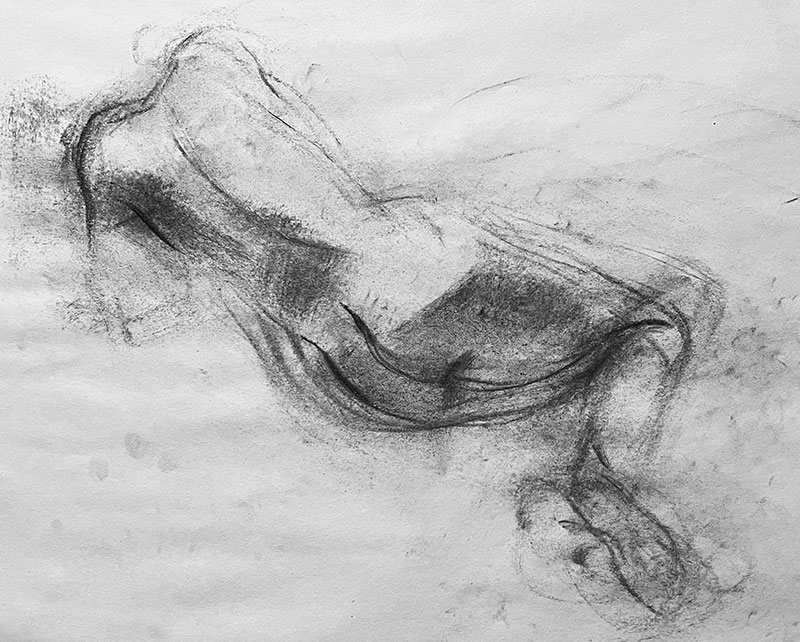 expressive charcoal figure drawing