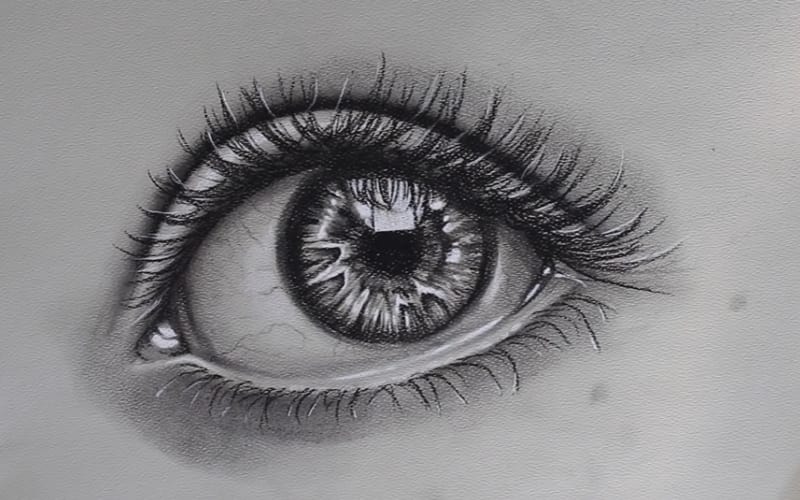 charcoal eye drawing