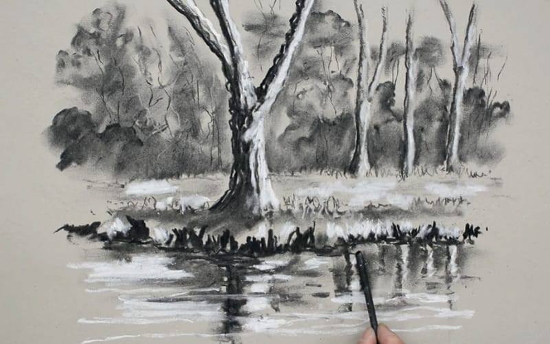 The Art of Shadows: Mastering Charcoal Drawing Landscape插图4