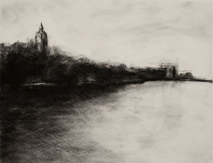 charcoal drawing landscape