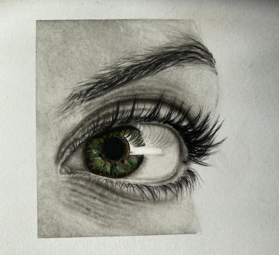 charcoal eye drawing