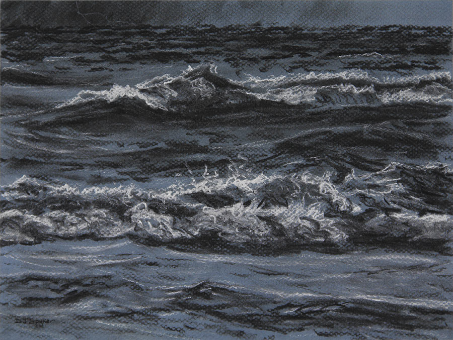 charcoal water drawing