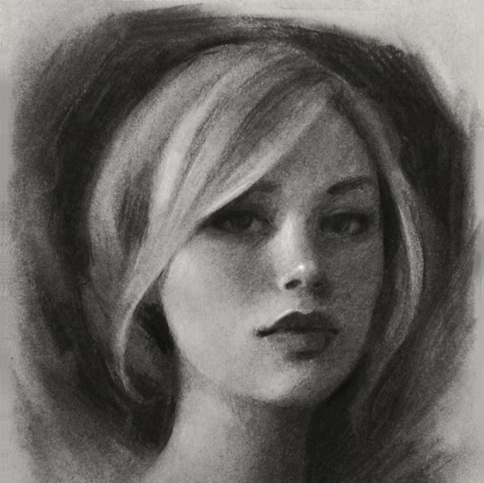 easy charcoal portrait drawing