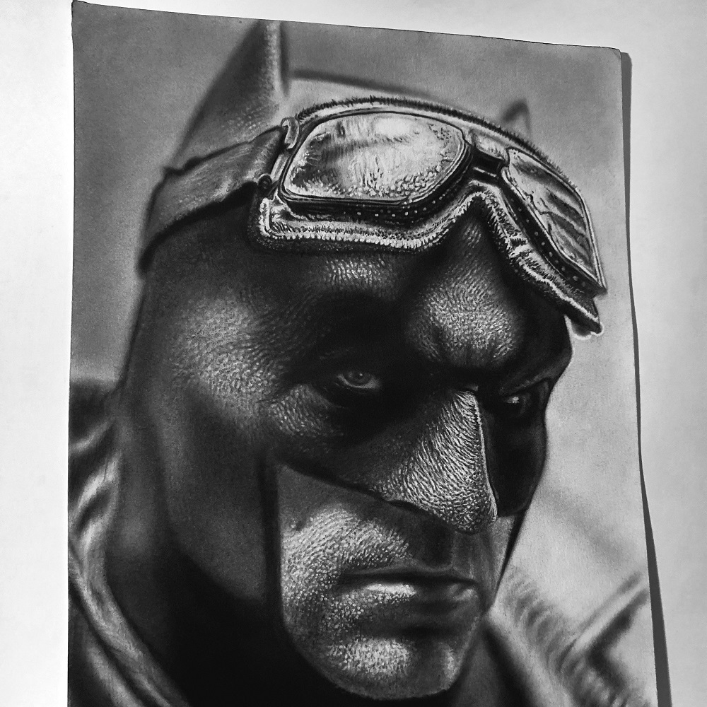 hyper realistic charcoal drawing