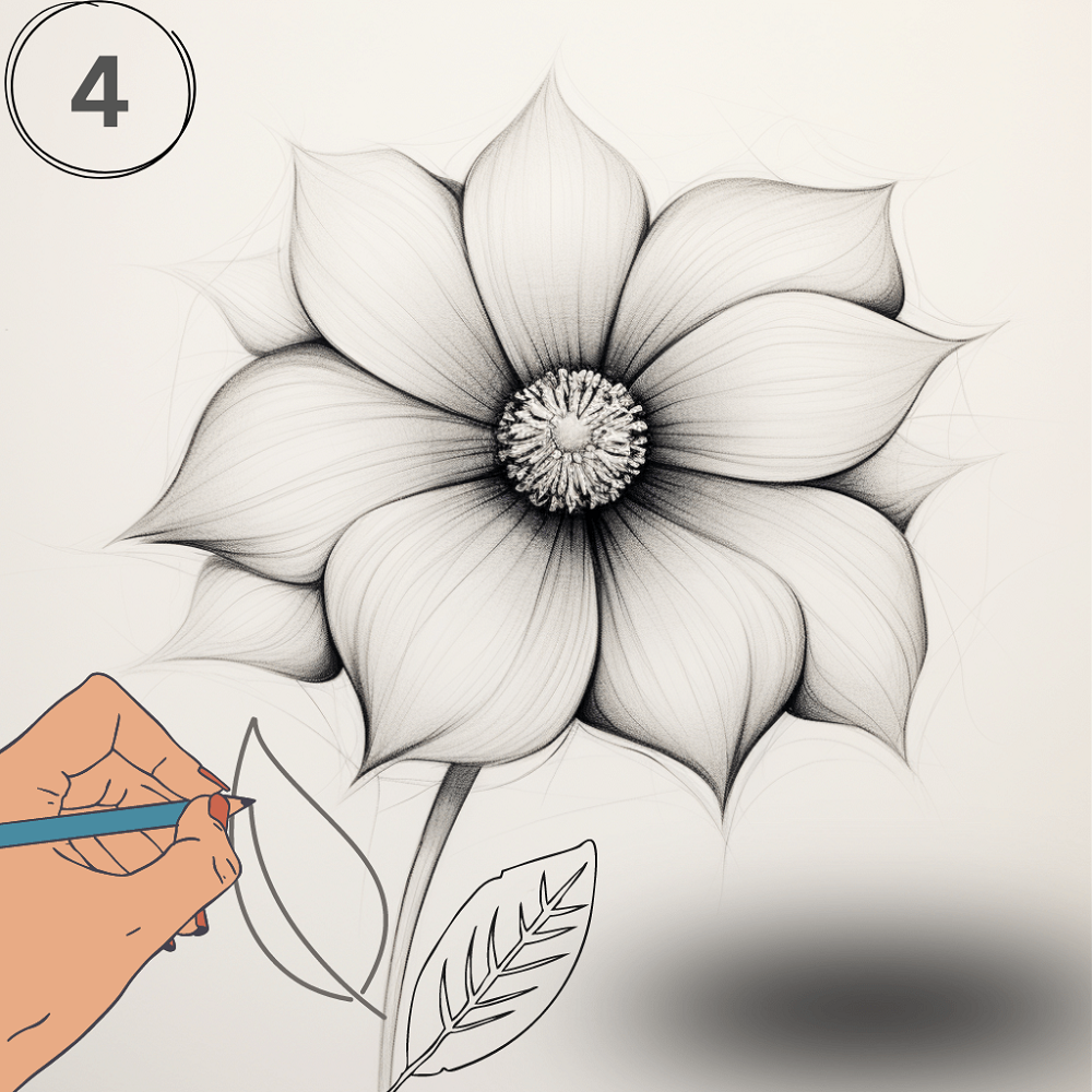 charcoal flower drawing easy