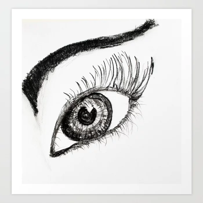 eye charcoal drawing