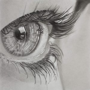 eye charcoal drawing