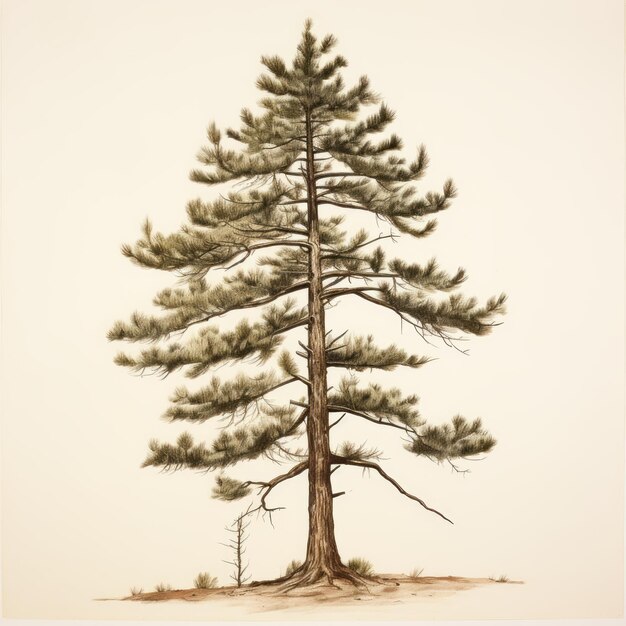 charcoal pine tree  drawing