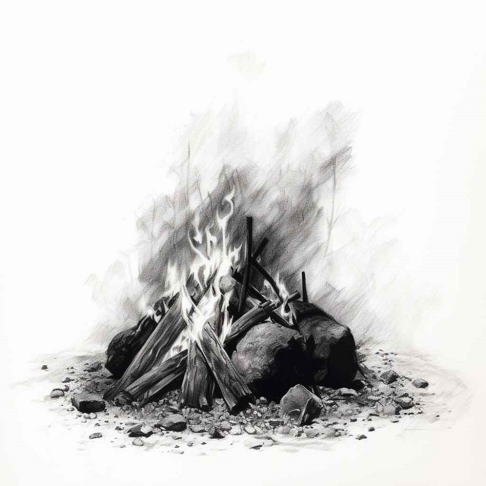 Charcoal-Campfire-Drawing