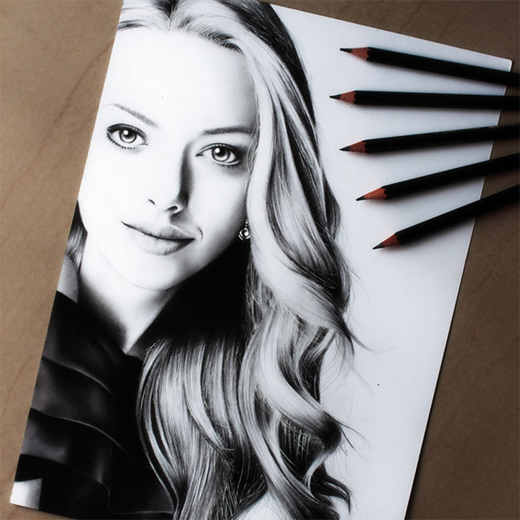 drawing-amanda-seyfried-charcoal-work