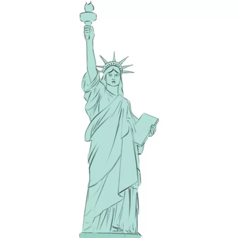 How-to-draw-the-Statue-of-Liberty