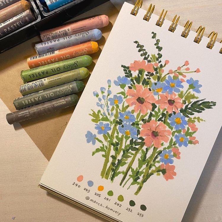 oil-pastel-flowers