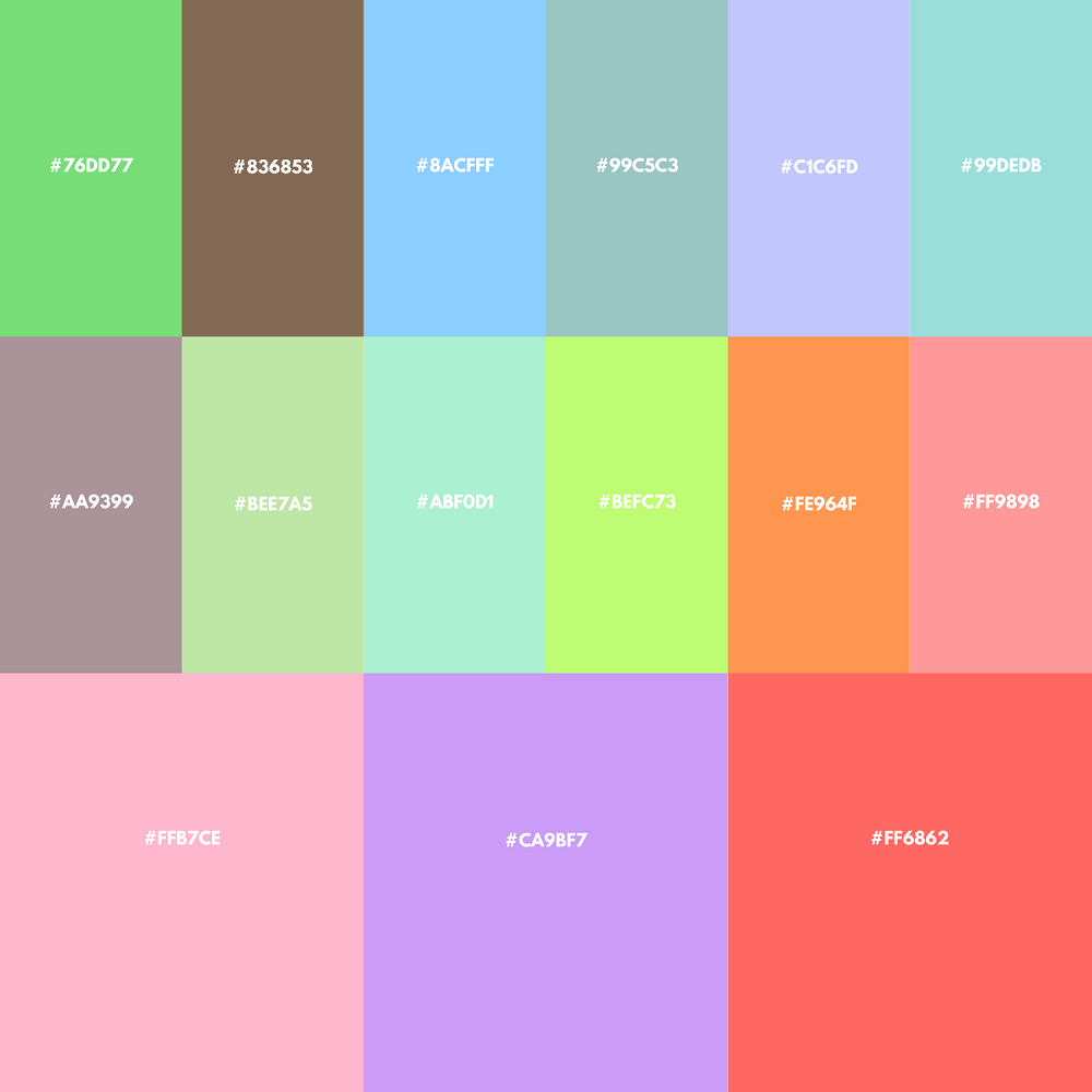 pastel colors