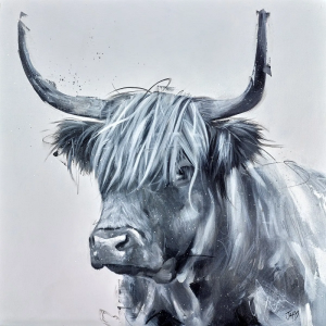 cow charcoal drawing