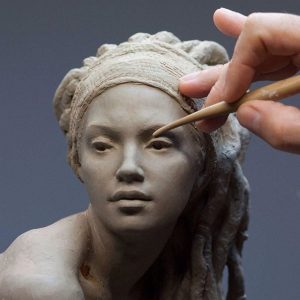 clay face sculpture