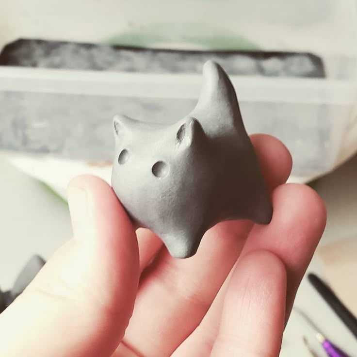 cat clay sculpture