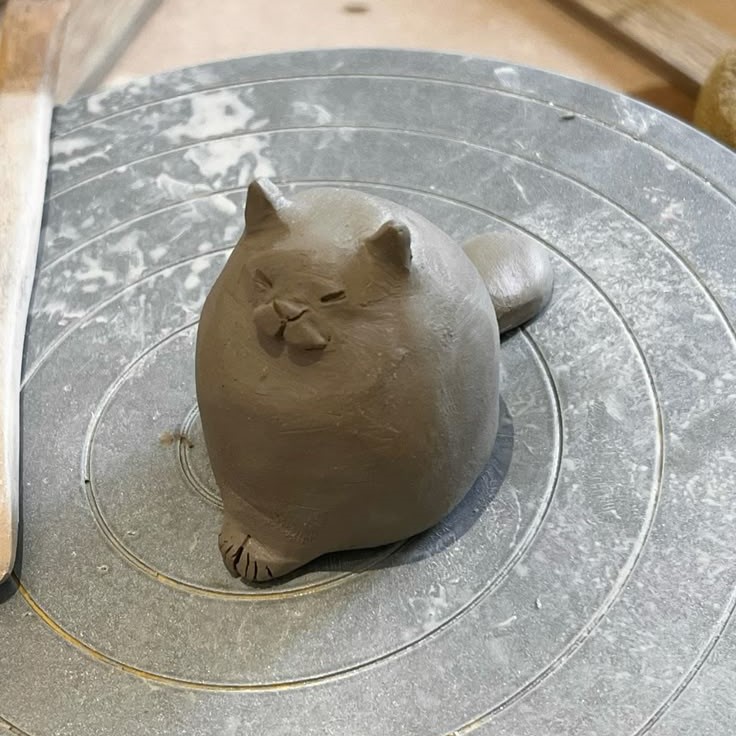 cat clay sculpture