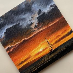 sunset canvas painting