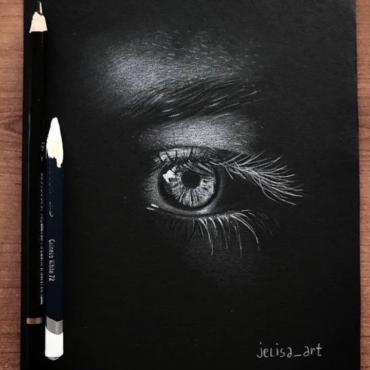 white charcoal pencil