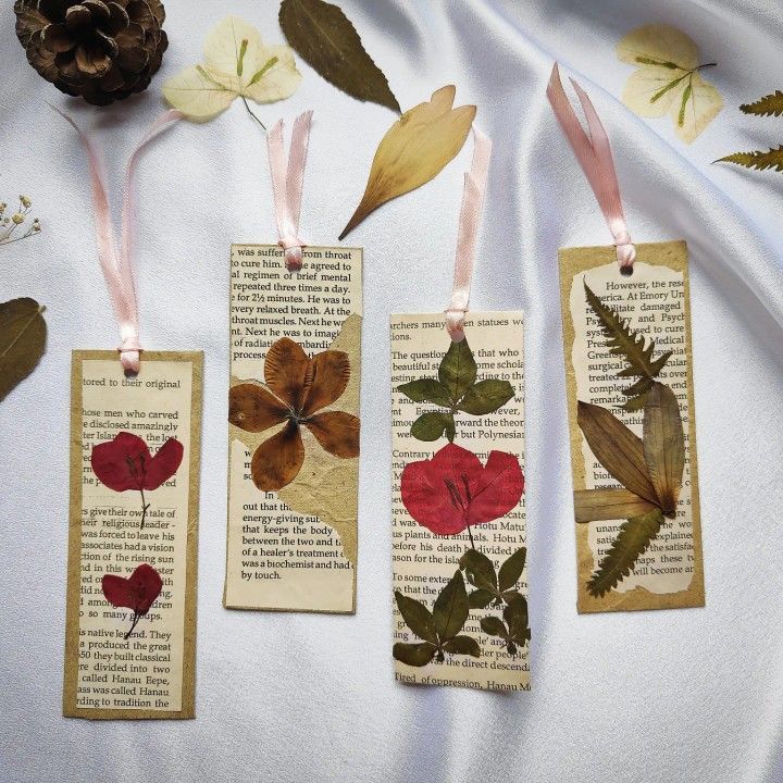 pressed flower bookmark