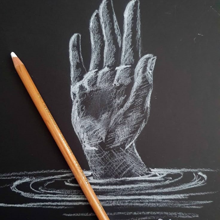 white charcoal pencil