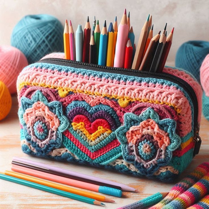 crochet pencil case