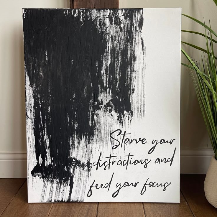 black canvas painting