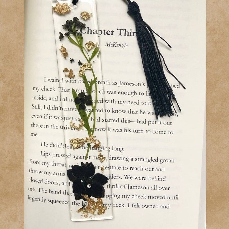 pressed flower bookmark