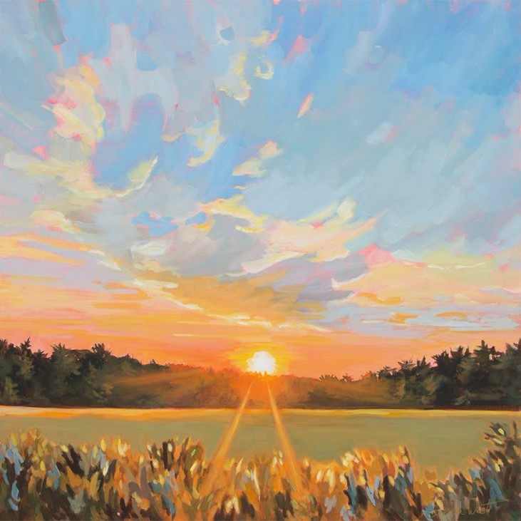 sunset canvas painting