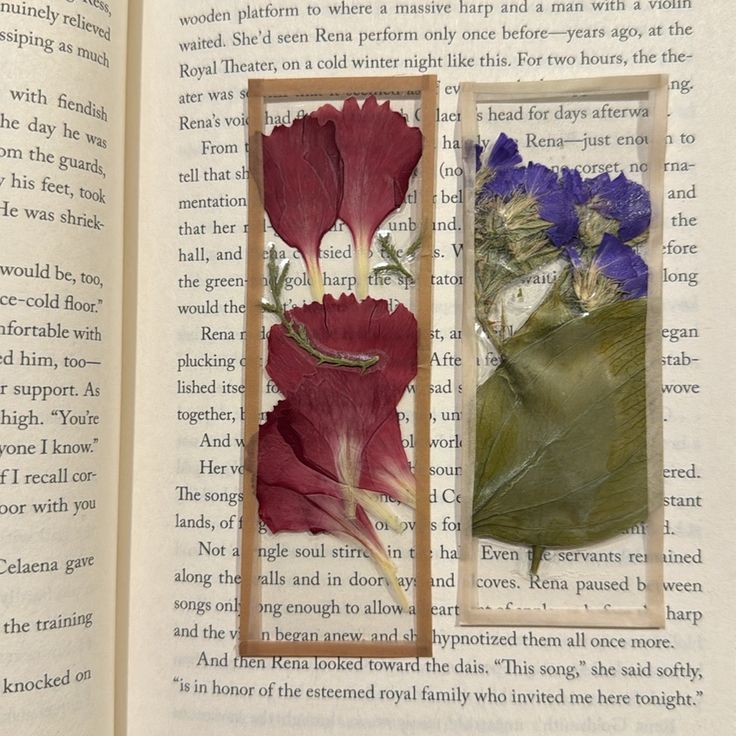 pressed flower bookmark