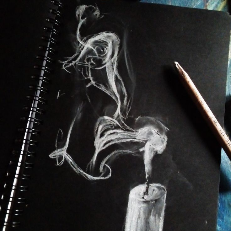 white charcoal pencil