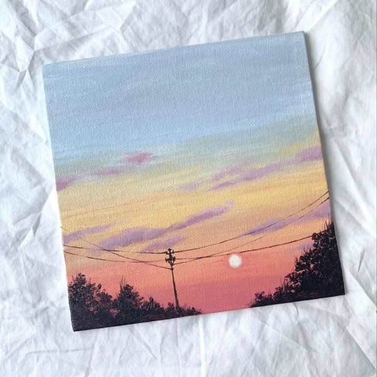 sunset canvas painting