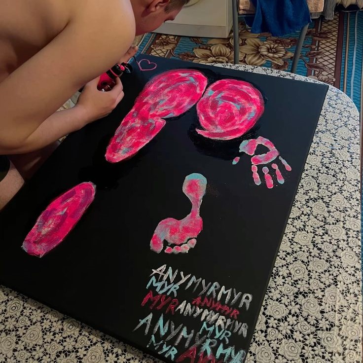 front body painting on canvas