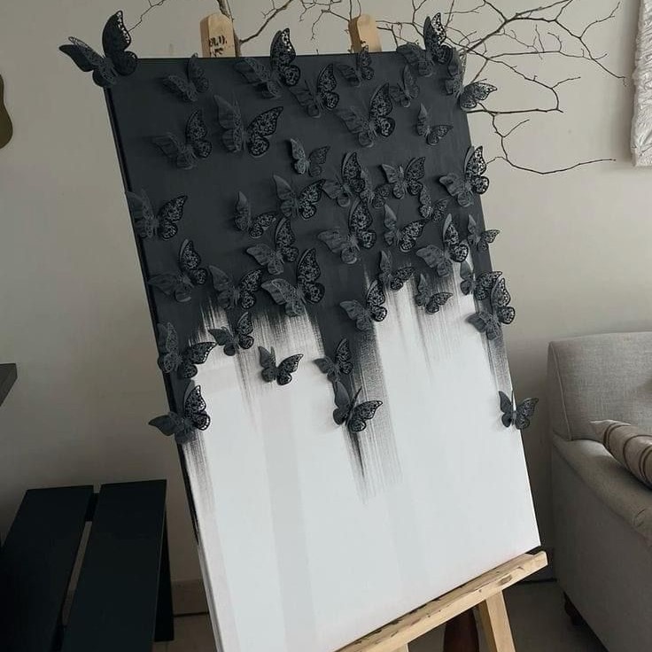 black canvas painting