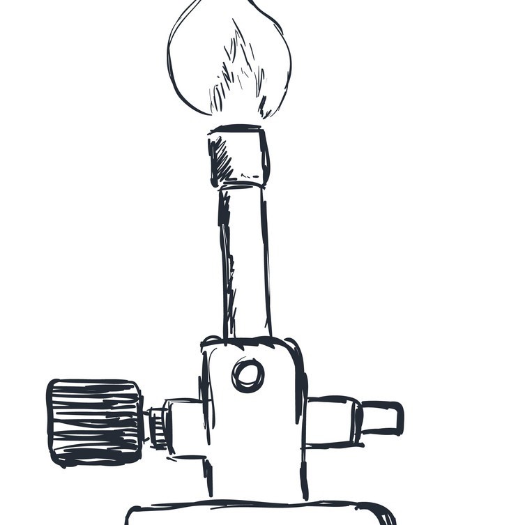 bunsen burner drawing