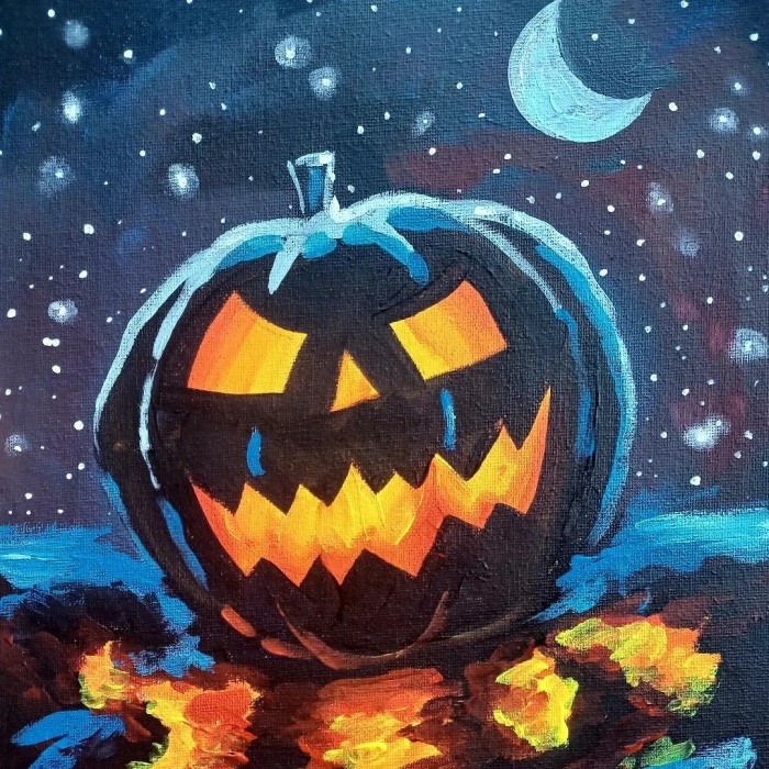halloween canvas painting