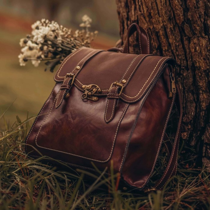leather book bag