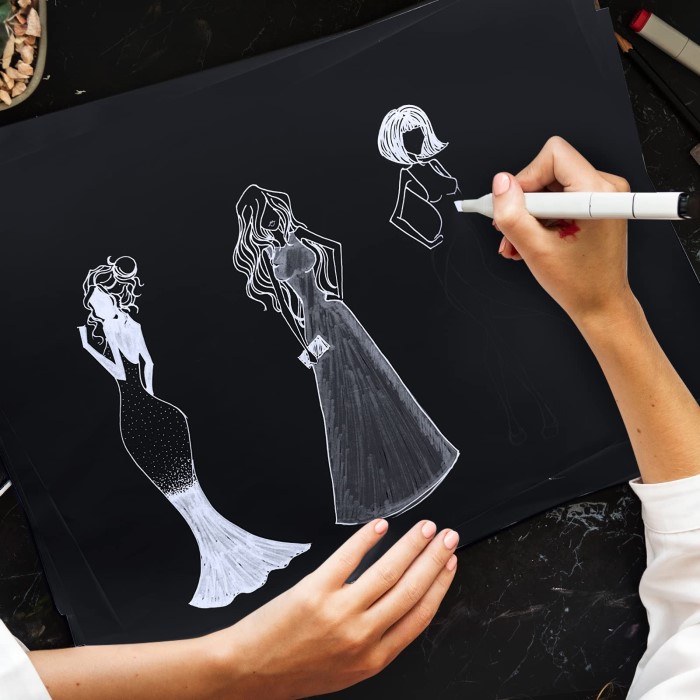 black paper drawing