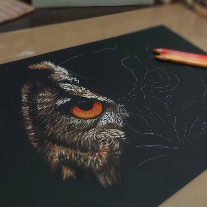 black paper drawing