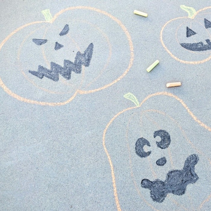 halloween chalk art