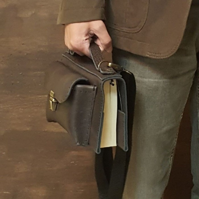leather book bag