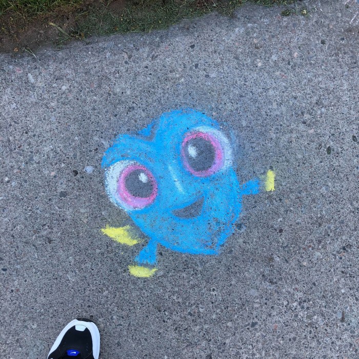 easy disney chalk art