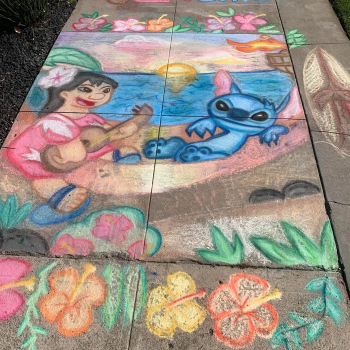 easy disney chalk art