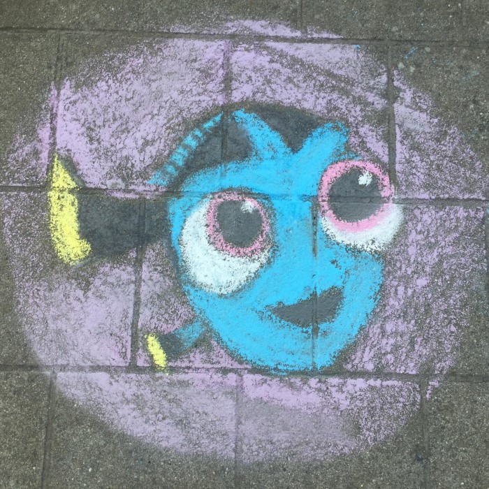 easy disney chalk art