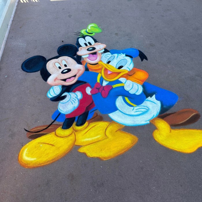 easy disney chalk art