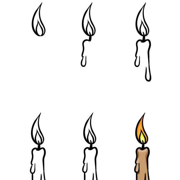 how to draw a candle