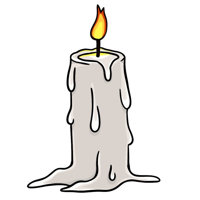how to draw a candle